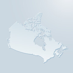 Canada Map 3D on gray background
