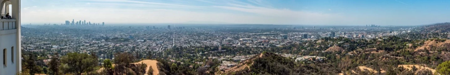 Deurstickers Panoramisch uitzicht vanuit het centrum van Los Angeles vanaf het Griffith Observatory © imagoDens