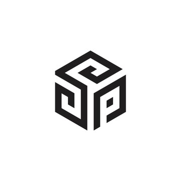 SP or PS initial letter logo design vector.