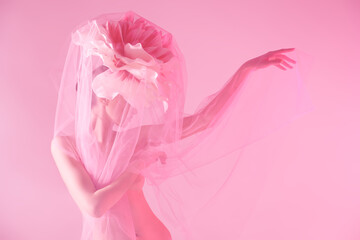 sensual girl under veil