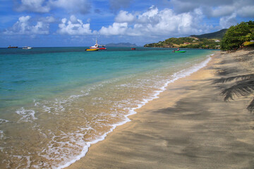 Sandy beach at Hillsborough Bay, Carriacou Island, Grenada.