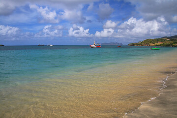 Sandy beach at Hillsborough Bay, Carriacou Island, Grenada.