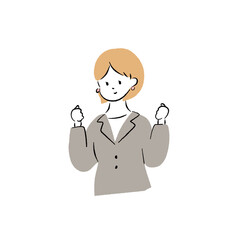 スーツを着た女性　応援
