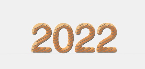 Typography design of 2022 with welcome 2022 concept design.