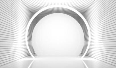 Abstract white product podium stage background. 3d rendering