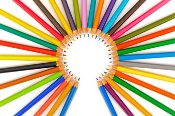 Obraz premium Viele Buntstifte als Konzept for Teamwork
