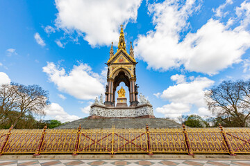 Sunset view of The Albert Memorial in Hyde Park