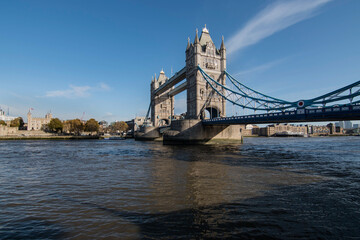 Fototapeta na wymiar Unusual perspectives of London's Tower Bridge