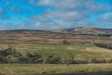 Sunny view of rural landscape