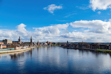 Fototapeta na wymiar Sunny view of the beautiful Inverness cityscape
