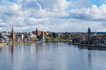 Obraz premium Sunny view of the beautiful Inverness cityscape