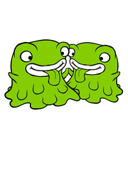 Schleimmonster Comic Paar 