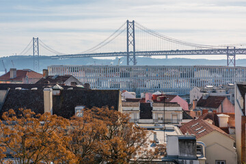 Largo das Necessidades viewpoint in Lisbon, Portugal