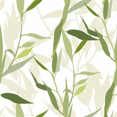 Abstract seamless pattern with leaves. Vector background for various surfaces.