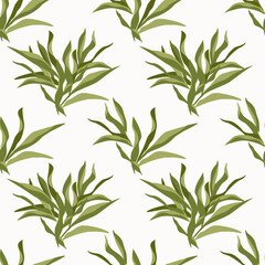 Abstract seamless pattern with leaves. Vector background for various surfaces.