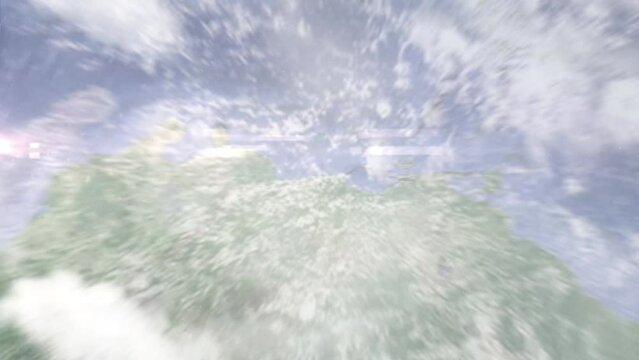 Zoom in from space and focus on Venezuela, Petare. 3D Animation. Background for travel intro. Elements of this image furnished by NASA