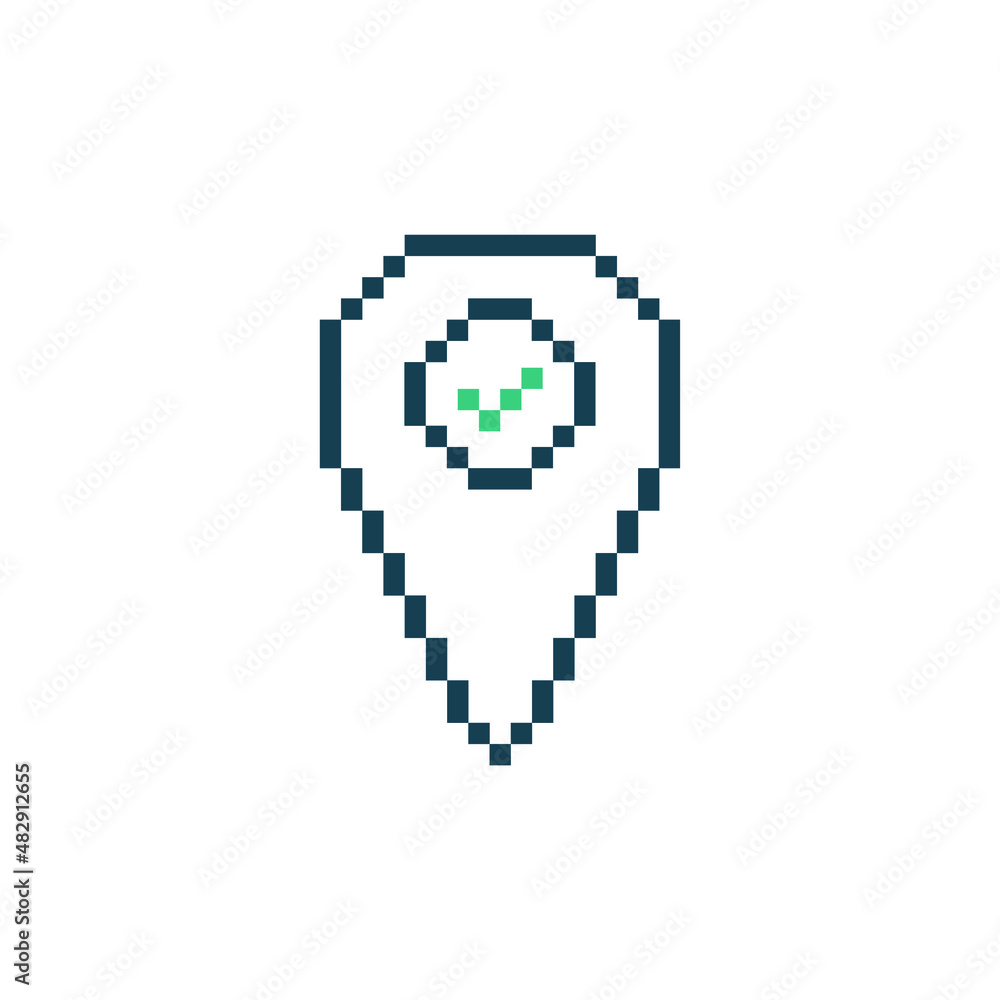 Poster pixel map pointer - vector icon