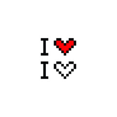 i love you. I heart you.  pixel heart icon happy valentine's day