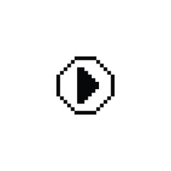 pixel play icon. Video play symbol. Vector icon for website design, app. 