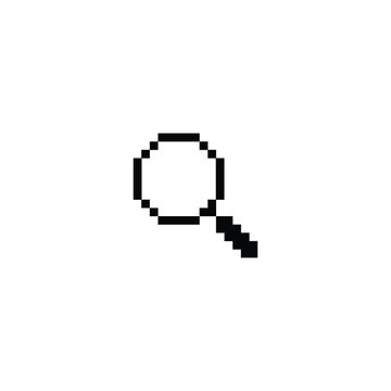 Pixel Search Icon Magnifier Glasses Sign