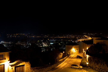 Vista da cidade de Viseu, Portugal a noite
