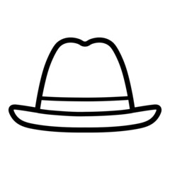 Man's Hat Flat Icon Isolated On White Background