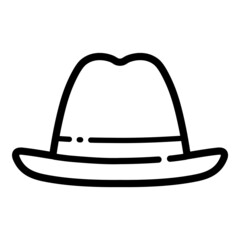 Man's Hat Flat Icon Isolated On White Background