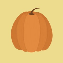 Tasty orange autumn pumpkin - Procreate illustration sticker