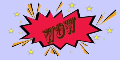 Wow comic book speech bubble