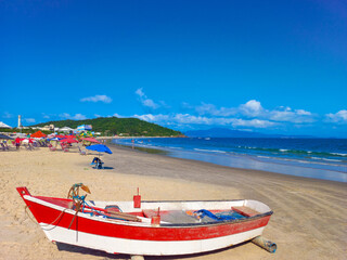 barco na praia da Lagoinha do Norte em Florianópolis, Santa Catarina, Brasil, Florianopolis