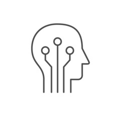 Coder or engineer line outline icon isolated on white