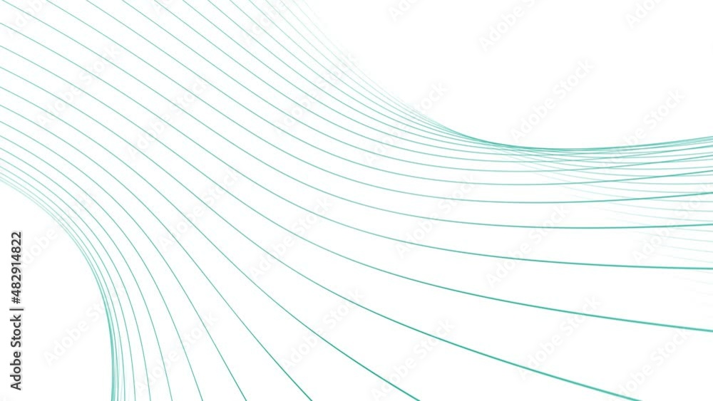 Aufkleber multicoloured curvy lines motion isolated on white background seamless loop animation background.