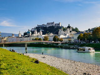 Obraz premium View on the old city of Salzburg in Autstria