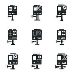 action camera icons set . action camera pack symbol vector elements for infographic web