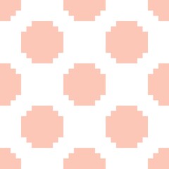 White and cream retro Polka Dot seamless pattern pixel art. Vector illustration.
