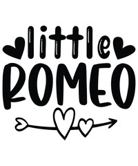 Little Romeo T Shirt, Valentine Shirt, Heart Shirt, Romeo Shirt, Heart Arrow Shirt, Heart SVG, Valentine Shirt Print Template
