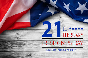 Fototapeta na wymiar Presidents day celebrate on america flag background