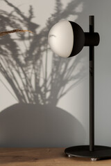 Modern and decorative black lamp, close-up