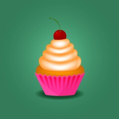 Cupcake with cherry