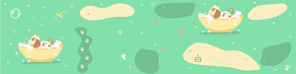 dog in the bathroom, background for instagram, website