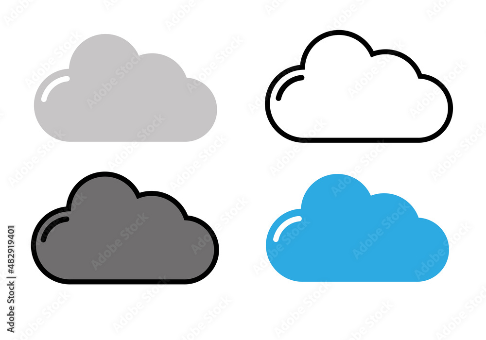 Poster cloud computing icon. line, glyph and filled outline colorful version, abstract cloud outline and fi