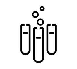 Test tube flat icon. Pictogram for web. Line stroke. Isolated on white background. Vector eps10