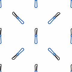 Line Knife icon isolated seamless pattern on white background. Cutlery symbol. Colorful outline concept. Vector