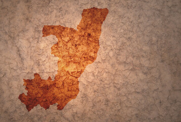 map of republic of the congo on a old vintage crack paper background
