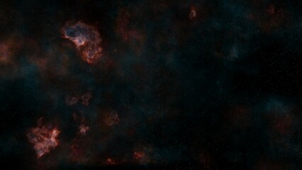 Abstract composition of cosmos of nebulous textures, lights and gradients. Cluster of stars. Starfield. Nebula.
