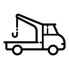 Car Evacuator Flat Icon Isolated On White Background