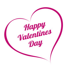 Linear hand drawn heart symbol of Valentine day. - 482923437