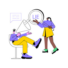 Post-truth abstract concept vector illustration. Post-truth discourse, modern philosophy, alternative fact, fake news, cyber propaganda, political extremism, emotion and belief abstract metaphor.