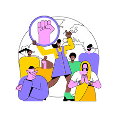 Youth empowerment abstract concept vector illustration. Children and young people take charge, take action, improve life quality, democracy building, youth activism, involvement abstract metaphor.
