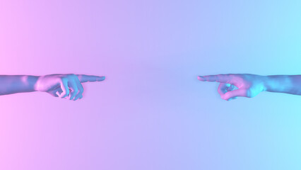 Two People Pointing Each Other With Their Forefinger, Image Suitable for Adding Text